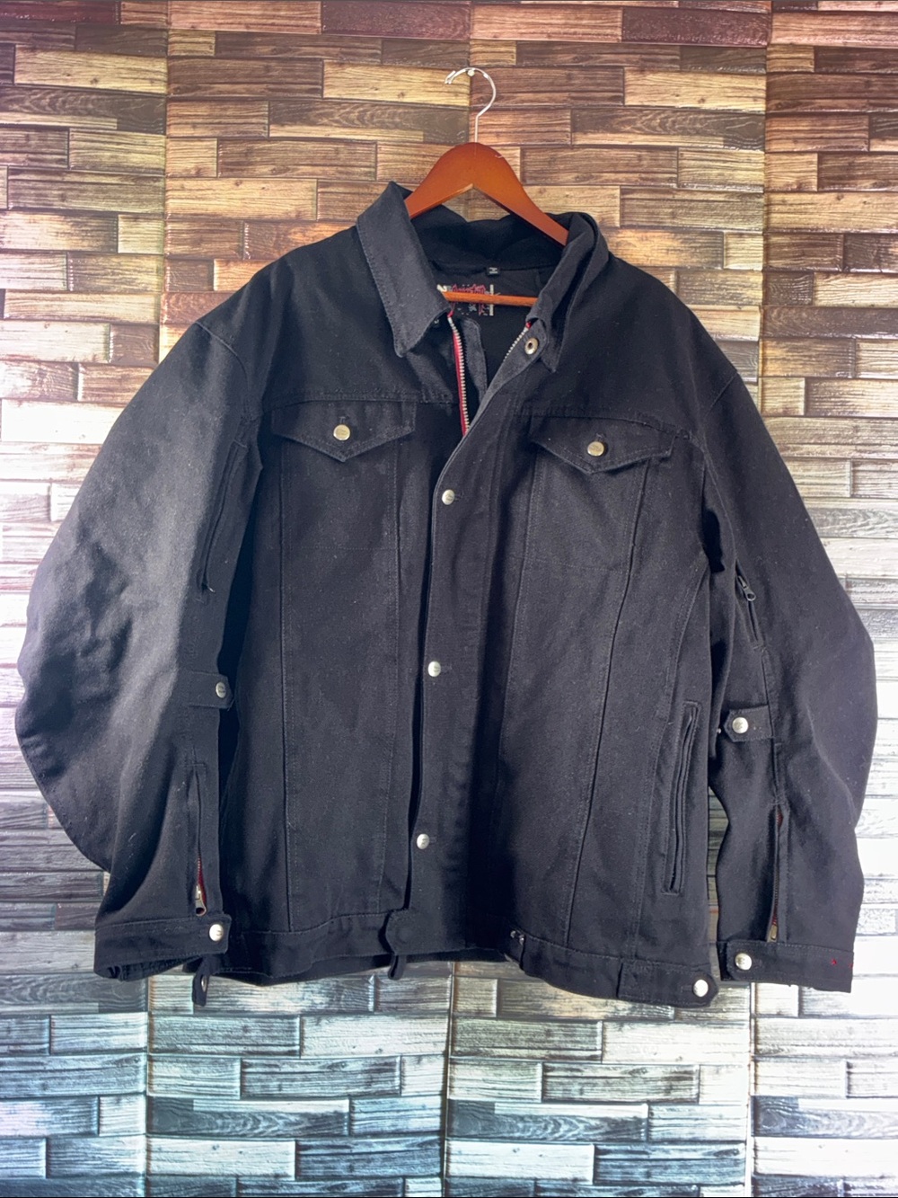 Mens Pre Owned POWER TRIP Black Biker's JACKET 2XL